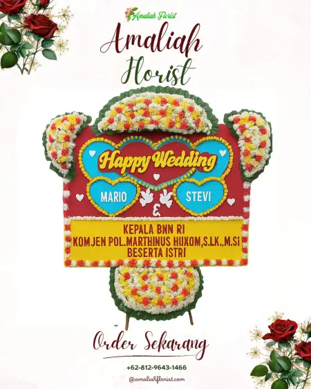 Papan Bunga Pernikahan Compreng